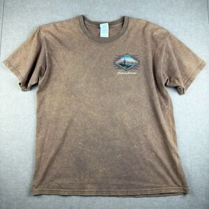 Vintage Gildan T-Shirt Mens L Brown Sedona Arizona Cactus Graphic 2001‎ USA Tee